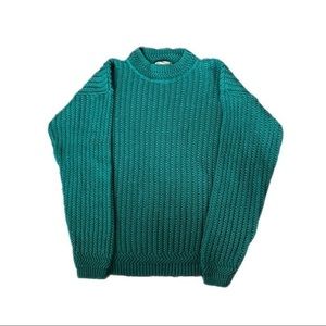 Christopher Hayes Green Knit Mock Neck Sweater Size Small